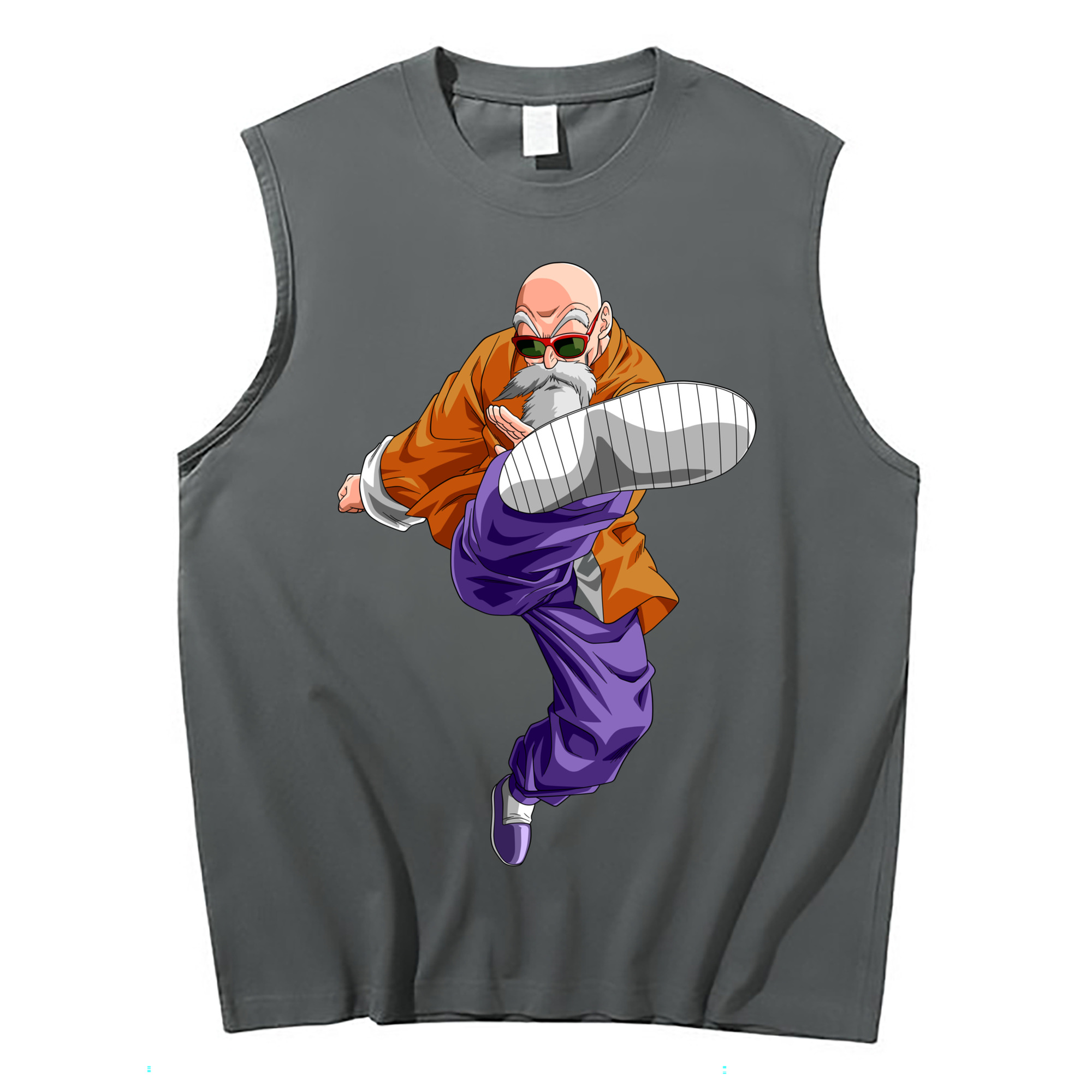 （画像用） ドラゴンボール 亀仙人（かめせんにん） DRAGON BALL Master Roshi Kame Sennin コットン100％タンクトップ（フロントプリント）